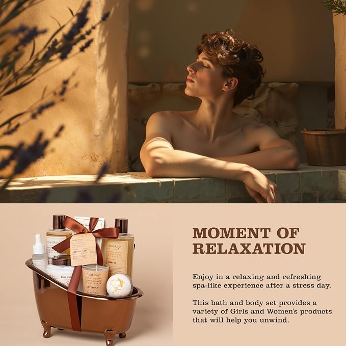 Fathers Day Gifts for Men Dad Birthday Gifts Spa Kit Cedar & Bergamot Scents Bath Gift Set and Shower Gift Bath and Body Gift Basket Set Mans Gift Bath Spa Kit Spa Baskets, Home Spa Care Men Gift set