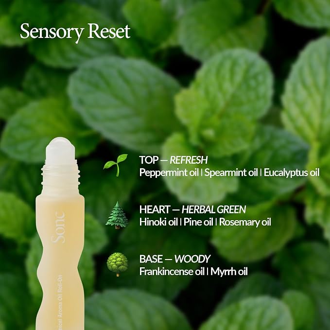 Sonc Botanical Aroma Oil Roll‑On 002 Out of Office | Portable Soothing Aromatherapy & K‑Beauty Wellness Ritual | Natural Roll‑On Blend for Stress Relief & Daily Calm