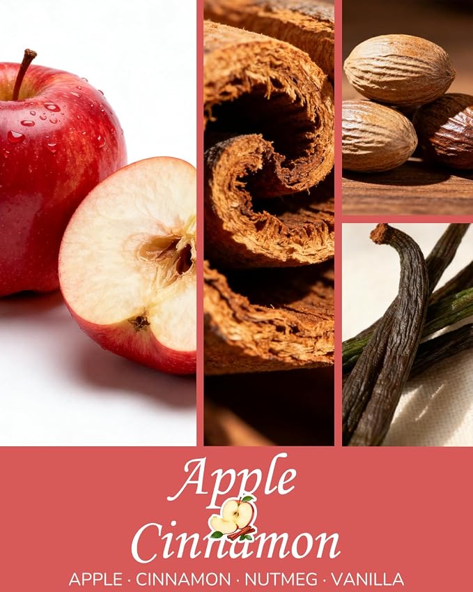 Aroma Gift for Women, Scented Candle for Home, Apple Cinnamon 7.05 oz Soy Wax 40 Hour Burn Time, Long Lasting Jar Candle, Gifts for Christmas, Halloween, Mother's Day, Aromatherapy Candle