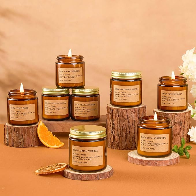 8 Pack Scented Candles for Home,Long Lasting Soy Wax Candle Gift Set, Aromatherapy Candle Gifts for Womens Birthday Anniversary Present