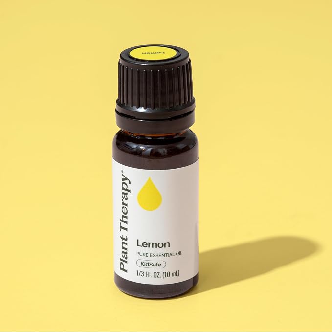 Plant Therapy Lemon Essential Oil for Diffusing, 10 mL (1/3 oz), 100% Pure and Undiluted, Natural Aromatherapy, Lemon Oil for Skin & Cleansing, Energizing & Uplifting