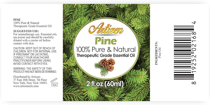Artizen Pine Essential Oil 2 Fl Oz (2oz) – Pure Essential Oil for Diffusers, Candles, DIY Blends, and Home Fragrance