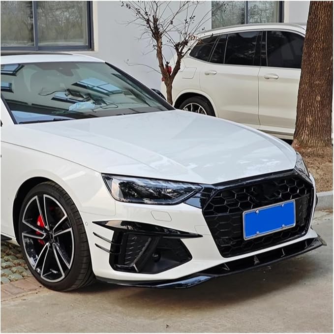 For Audi A4 S4 B9 TDI Sedan/Avant 2020 2021 2022 2023 2024 Front Bumper Lip Splitter Spoiler Diffuser Body Kit Cover(Carbon Fiber Look)