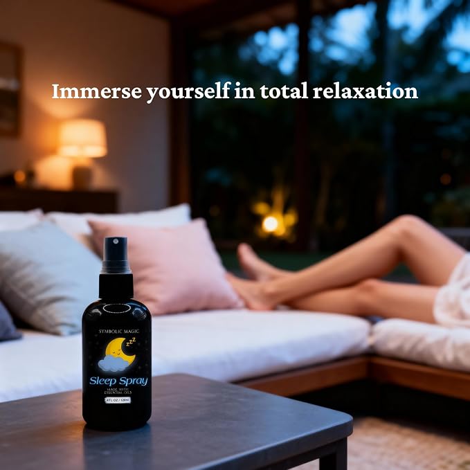 Symbolic Magic Sleep Spray – Calming Lavender and Essential Oils, Pillow Mist for Deep Sleeping, Aromatherapy, Calming Bedtime, Chamomile & Linen Spray for Relaxation and Peaceful Rest, 4oz
