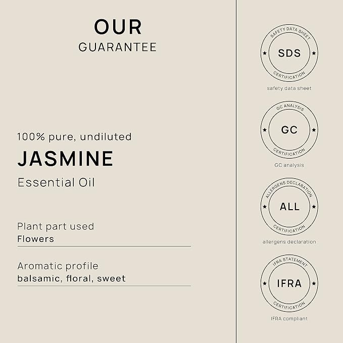 VINEVIDA Jasmine Essential Oil 32 oz - Undiluted Jasmine Oil 32 oz - Jasmine Candle Oil Scent - DIY Candle Scents for Candlemaking - Bulk Essential Oil for Soap Making Safe for Skin 946.36 ml