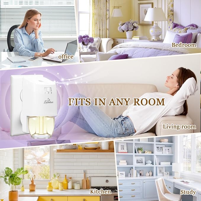 Plug In Air Freshener Refills, Summer Scents Lavender, Linen & Vanilla, 12 Pack (7.92 Fl Oz), Compatible with Air Wick & Glade, Scented Oil Refills for Home, Bathroom, Bedroom, Kitchen & Office