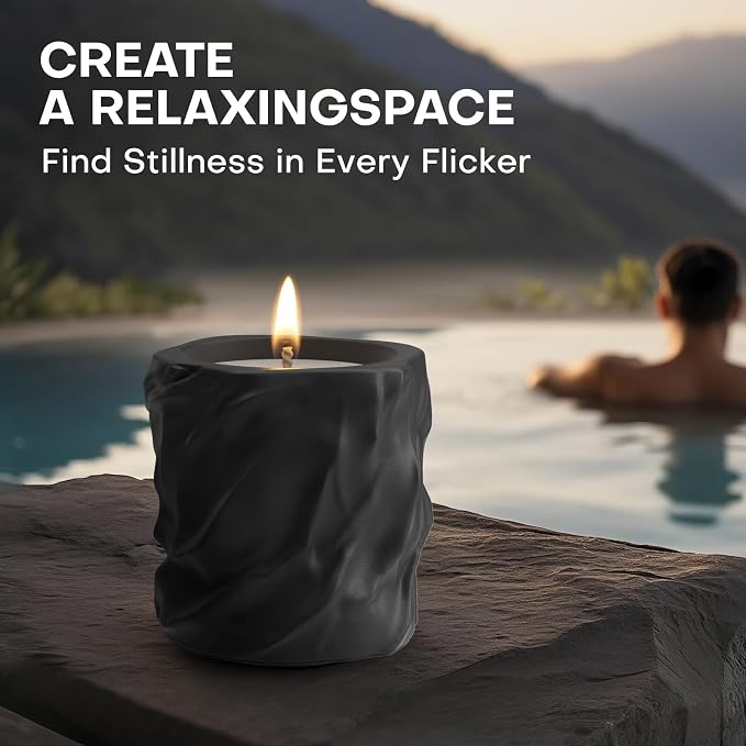 Scented Candles for Home, Natural Soy Wax Candles, Cement Jar Luxury Aromatherapy Candles for Stress Relief, Highly Scented Housewarming Gifts for Women and Men (Midsummer Night Fragrance)