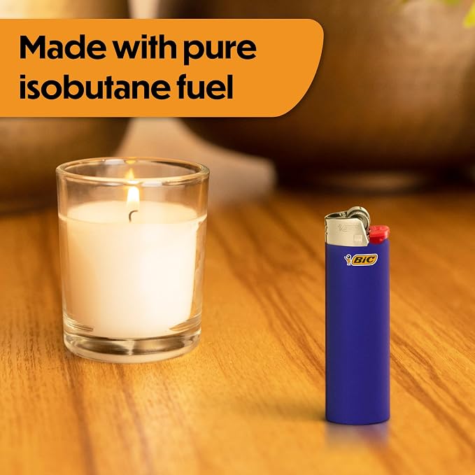 BIC Maxi Pocket Lighters, Reliable and Long-Lasting, Assorted Colors, 12-Pack (Colors May Vary)