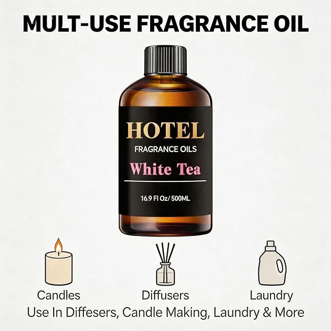 Hotel Diffuser - White Tea, Aloe Vera & Sandalwood - Hotel Scent Dupe - Premium Fragrance Oil for Ultrasonic and Waterless Diffusers and Crafting