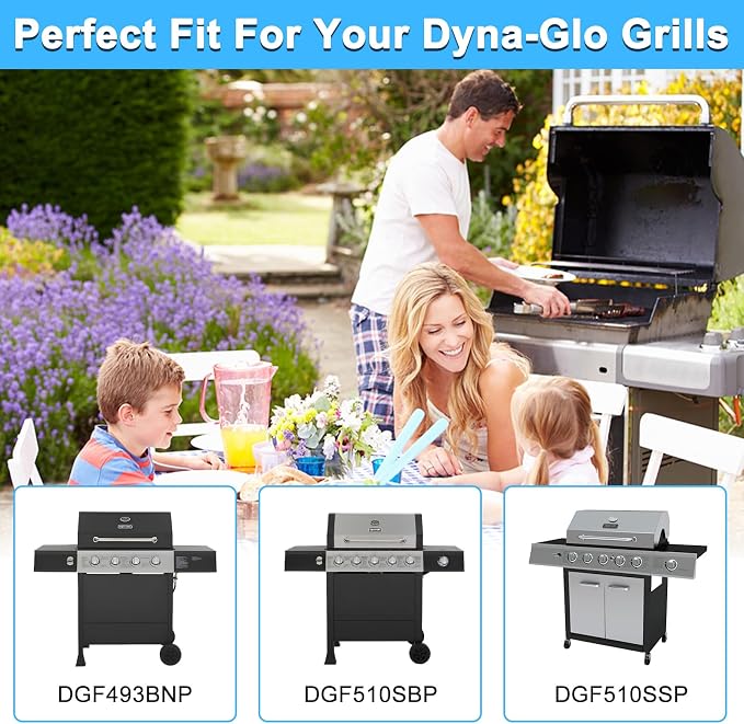 Replacement Parts for Dyna-Glo DGF493BNP DGF510SBP, Drip Pan Grease Tray & Heat Tents Heat Shields for Dyna Glo DGF493BNP 4 Burner Grill