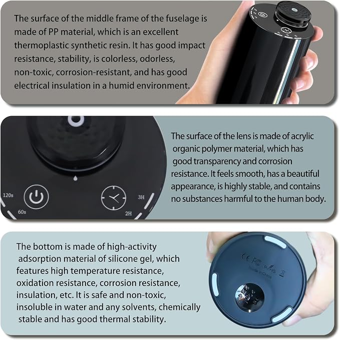 Waterless Essential Oil Diffuser - Cordless Portable Aromatherapy Scent Diffuser for Home, Car & Travel, USB Rechargeable with Timer & Mood Light, Perfect Bedroom, Office, Gift Idea
