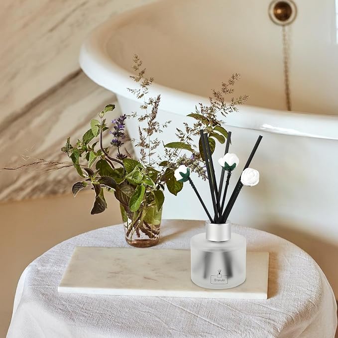 Brakula 2 Pack Reed Diffuser Set, Lavender Vanilla Scented, Home Fragrance with 14 Sticks Bathroom Decor, Reed diffusers for Home 6.76 fl oz (Lavender Vanilla)