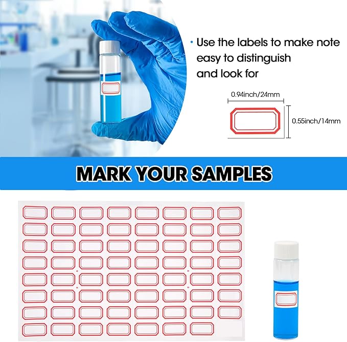 20ml Clear Glass Vials with Screw Caps and Plastic Stoppers, Small Liquid Sample Vial, Leak-Proof Vial, 25PCS(White Cap)