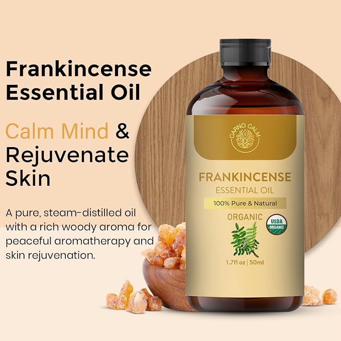 Frankincense Essential Oil | USDA Certified Organic Frankincense Oil | Woody and Earthy Aroma |1.7 fl. Oz