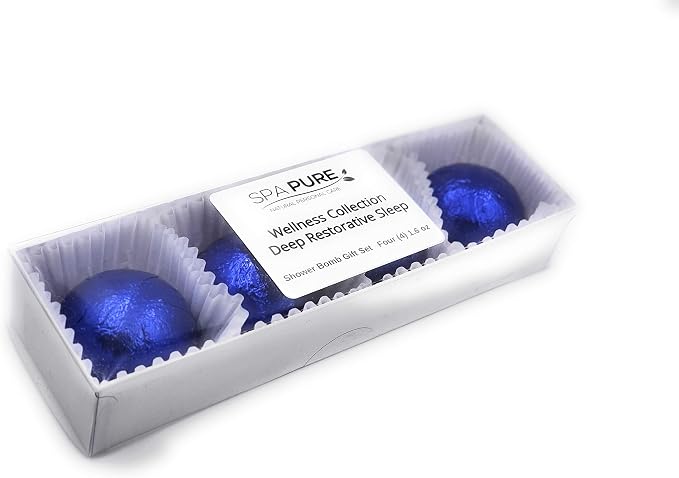 Spa Pure DEEP Restorative Sleep Aromatherapy Shower Steamers Bombs - Shower Bombs with Essential Oils – Unisex Bath Melts - Self Care and Relaxation Shower Steamer - Enjoy Spa at Home - (4 Count)