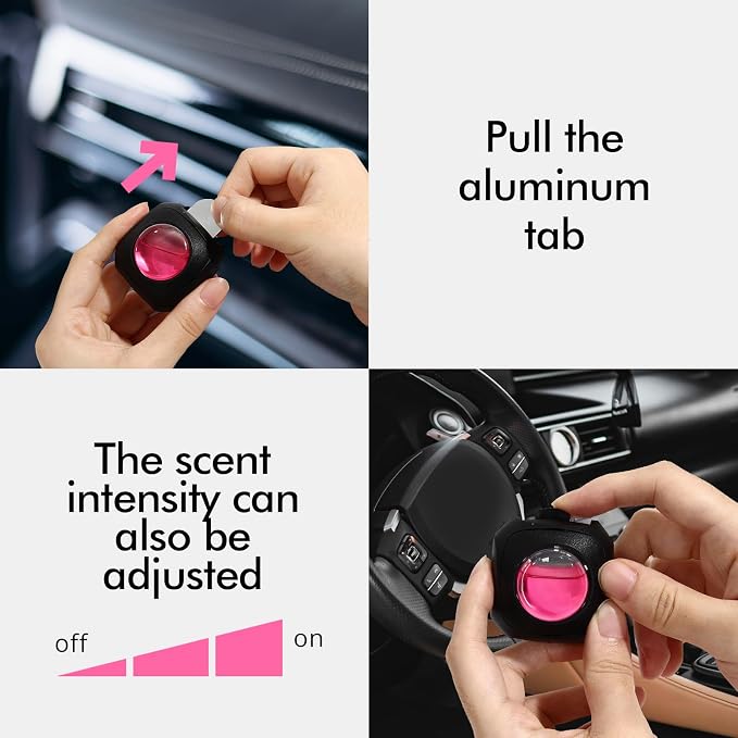 Car Air Fresheners, Peach Berry, 6-Pack, 4ml Each, Car Air Freshener vent clips, Long Lasting Air Freshener, Car Fresheners, Odor Eliminator