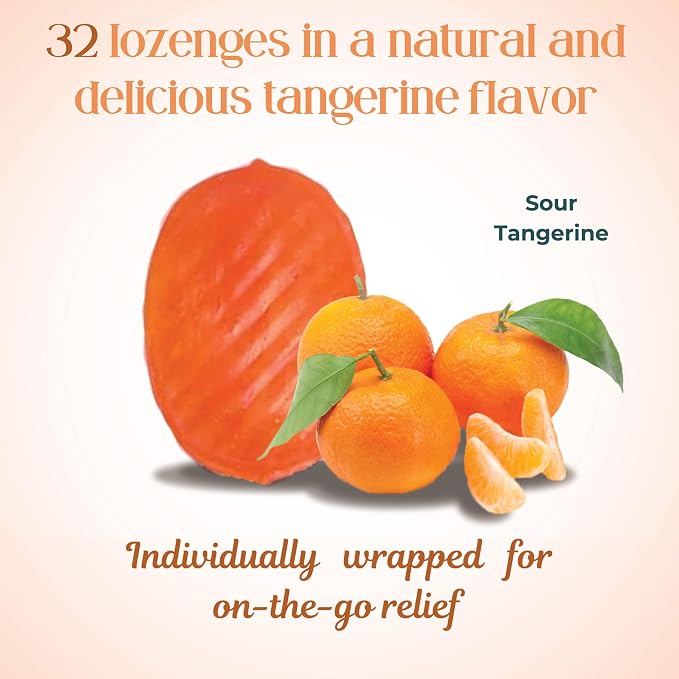 Preggie Drops Pregnancy Nausea Lozenges with Essential Oils, Morning Queasiness Lozenges for Pregnant Women, Natural Sour Tangerine Drops Pack, 32 Count