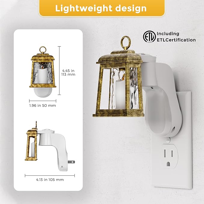 L LOHAS LED Wall Fragrance Plug in with Candle Night Light Compatible with Bath and Body Works Fragrance, Wall Plug Essential Oil Diffuser with Nightlight for Hallway, Bathroom (1 Pack)