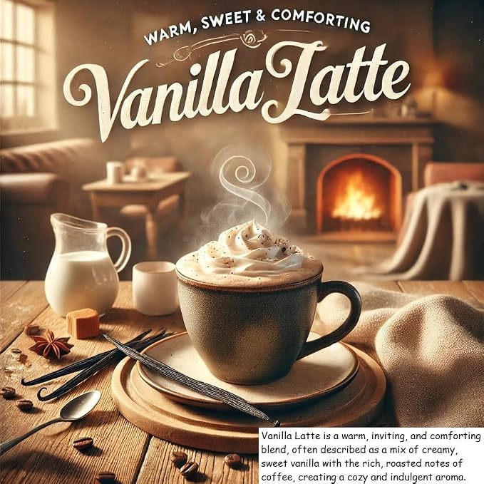 Vanilla Latte Aromatherapy Candle 12 oz | 100% All-Natural Soy Wax & Essential Oil Infused | 40+ Hour Burn Time | Pet Safe + Smoke Odor Eliminating | Handmade in U.S.A. | Non-Toxic Candles