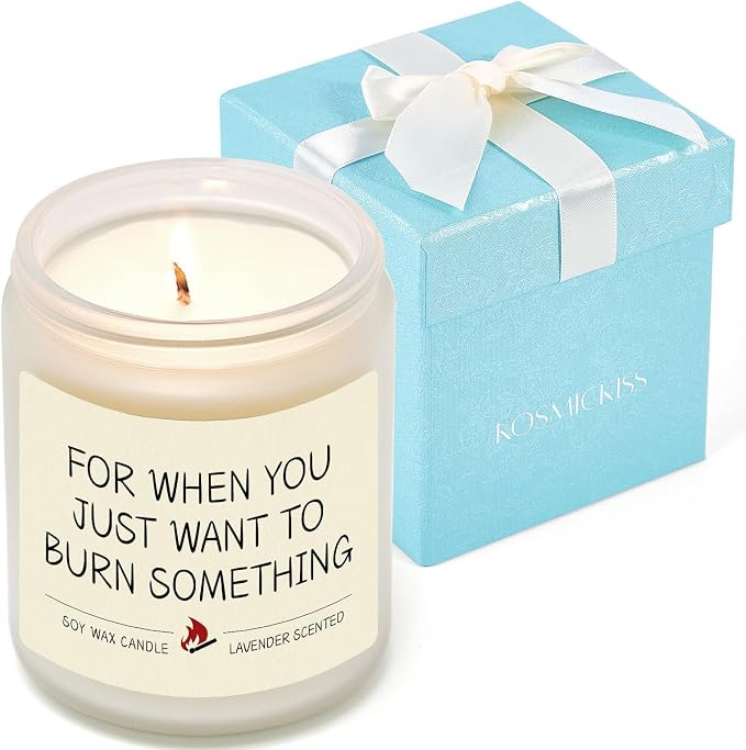 Stress Relief Gifts, Gag Gifts for Women Men, Relaxing Gift for Coworker, Boss, Work Bestie, Best Birthday Christmas Gift for Friend, Sister, Mom, Funny Lavender Scented Candles