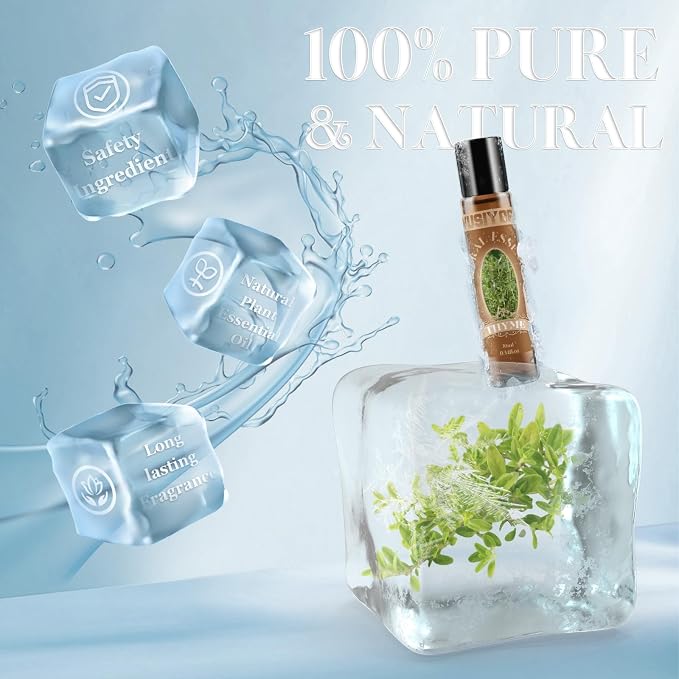Thyme Essential Oil 10ML - 100% Pure and Natural Therapeutic Grade Oils for Aromatherapy Diffuser - 0.34 Fl Oz/Thyme