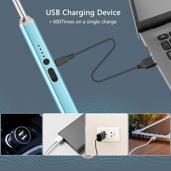 MEIRUBY Electric Candle Lighter, Valentine's Day Gifts for Women Mom Men Wife, USB Arc Rechargeable Windproof Long Lighter for Candle BBQ Birthday Housewarming Gift Idals