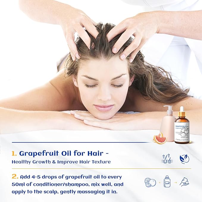 HIQILI 30 ml Grapefruit Essential Oil, for Diffuser, Skin Care - 1 Fl Oz