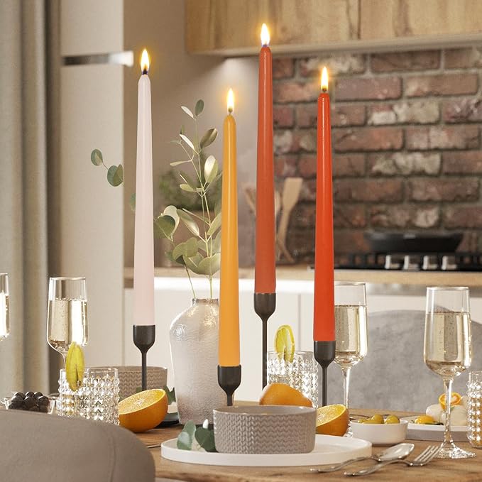 Candlesticks Long Taper Candle,Orange Scented 10 Inches Gradient Orange Candle Sticks Smokeless Tapered Candles for Home Décor Holiday Gifts