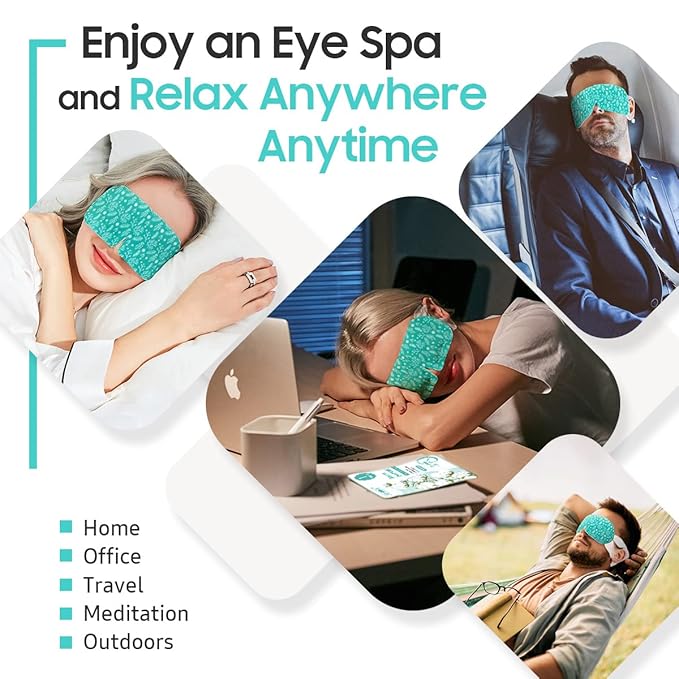 BeHoomi Steam Eye Mask, 10Packs Heated Eye Mask, Self Heating Disposable SPA Warm Compress for Eyes Sleep Mask, Travel Essentials & Relaxation Gifts for Women (Unscented)