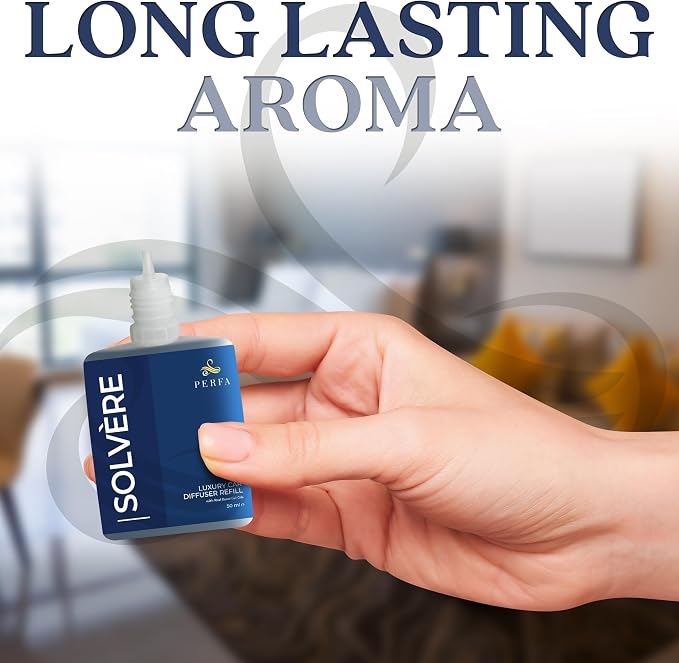 Solvère Car Air Freshener Refill (50ml) | Long Lasting Car Perfume with Solvère Fragrance | Strong Automotive Air Freshener by Perfa