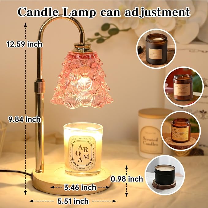 GEEZO Fragrance Candle Warmer Lamp，Electric Candle Warmer with Timer & Dimmer，Mom Christmas Birthday Gifts for Women, House Warming Gifts New Home Bedroom Decor