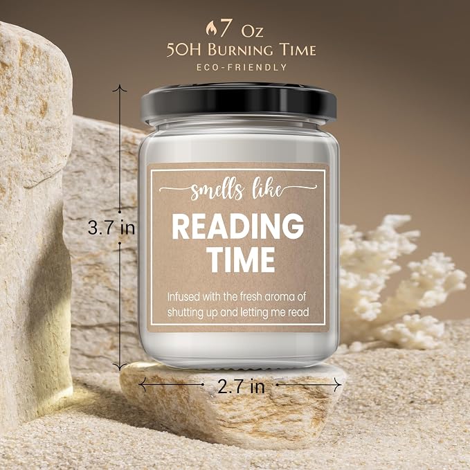 Gifts for Book Lovers - Book Lover Gifts for Women, Present for Readers, Smells Like Reading Time - Lavender Scented Candle
