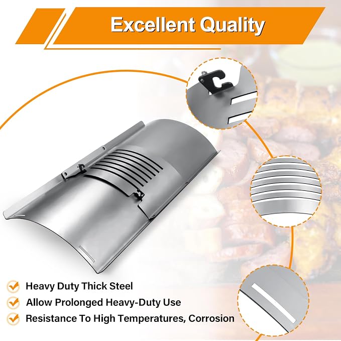 Flame Broiler Kit for Pit Boss PB1600, PB1150, PB1100, PB1000 Series and Pro Series 1100 (PB1100PS1) Wood Pellet Grills, Replacement Parts Includes Main Plate and Slider for Pit Boss Smoker Grill
