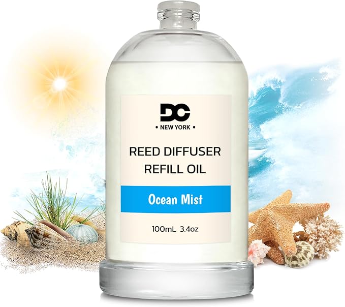 Daniella's Candles Ocean Mist Reed Diffuser Refill Oil, 3.4oz/100ml, Premium Fragrance Oil, Home Fragrance, Oil for Reed Diffusers, Long Lasting