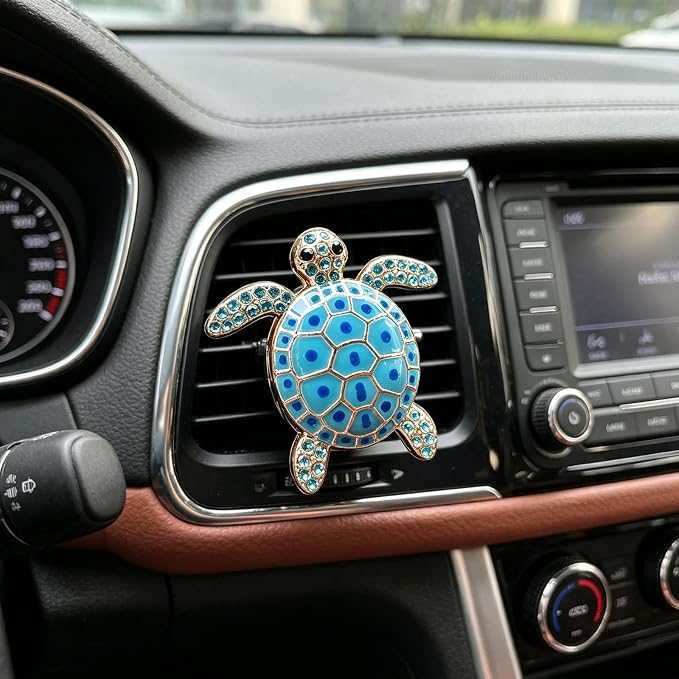 4pcs Cute Sea Turtles Car Air Vent Diffuser – Clip-On Air Freshener with Replaceable Refills, Perfect for SUV, Truck & Sedan, Adorable Car Interior Accessory & Creative Gift Idea(Blue, Ocean)