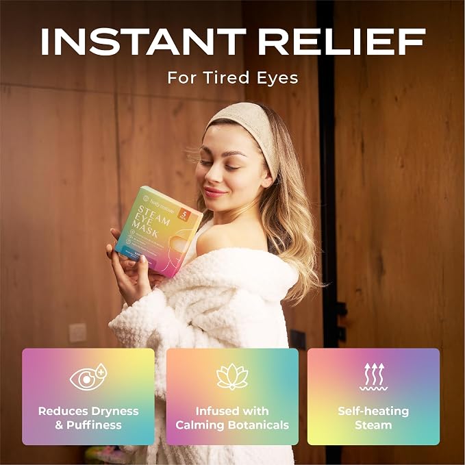 Body Restore Heated Eye Mask for Dry Eyes 30 Pack – Fathers Day Gift for Dad, Birthday Gifts for Women and Men, Self Heating Warm Compress, Relaxation – Variety