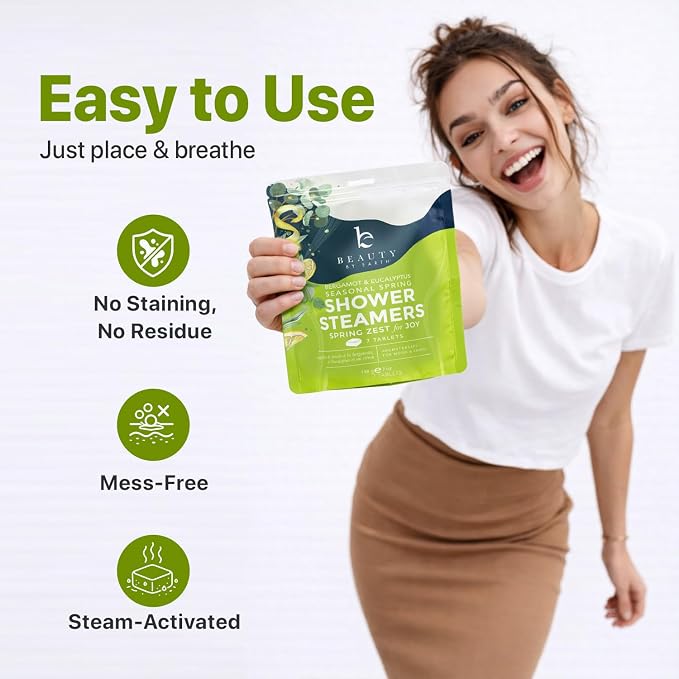 Shower Steamers Aromatherapy - USA Made with Natural, Organic Ingredients & Eucalyptus Essential Oil, Large Shower Bombs, Energizing Sport Shower Tablets for Men & Women, Unique Self Care Gifts
