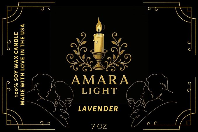 Amara Light Candle, Scented Candles, 7OZ Lavender Eucalyptus Candles Stress Relief and Relax for Home & Bedroom Gift for Women Birthday Christmas, Soy Wax Candle