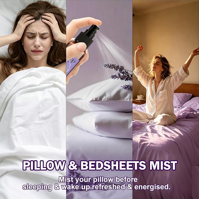SCENTORINI Sleep Spray, 10.14 oz Calming Lavender Spray for Sleep, Lavender Essential Oil, 4 Pack Relaxing Aromatherapy Pillow Mist for Bedding Fabric, Room Spray Air Freshener