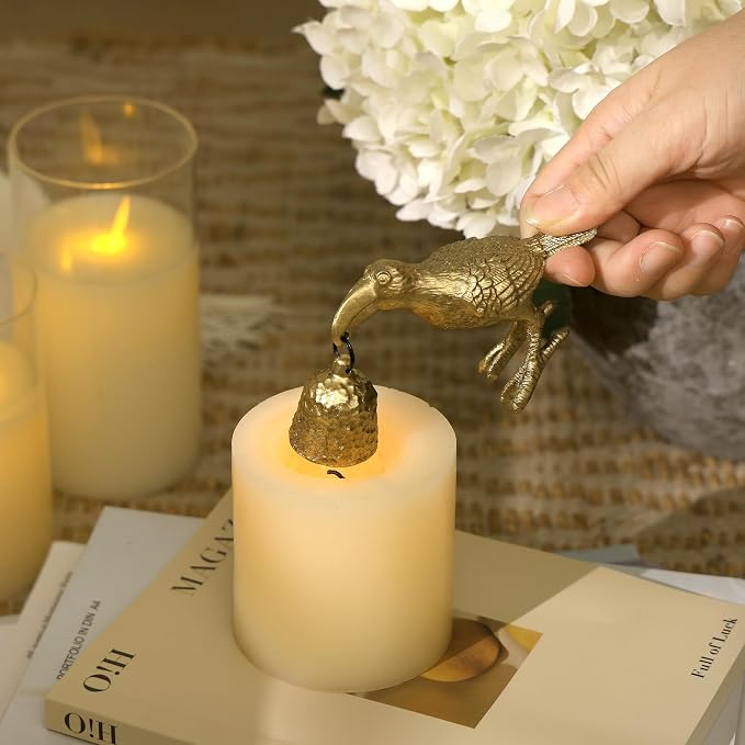 NIKKY HOME Gold Candle Snuffer, Vintage Bird Decor Candle Extinguisher, Decorative Metal Wick Flame Snuffer Candle Accessory