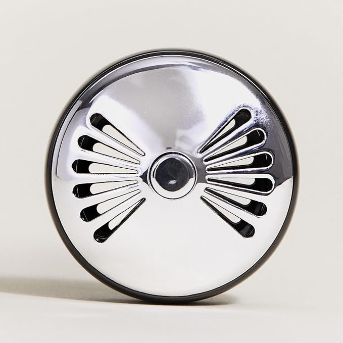 MAISON BERGER Car Diffuser, On/Off Flash Gun Metal, No Refill Included | Patented On/Off Intensity Control, Refillable Vent Clip, Holder Only, Ceramic Refill Sold Separately, Made in France