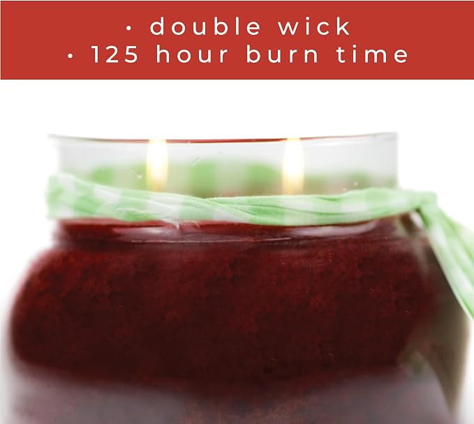 A Cheerful Giver - Juicy Apple Mama Scented Glass Jar Candle (22oz) with Lid & True to Life Fragrance Made in USA