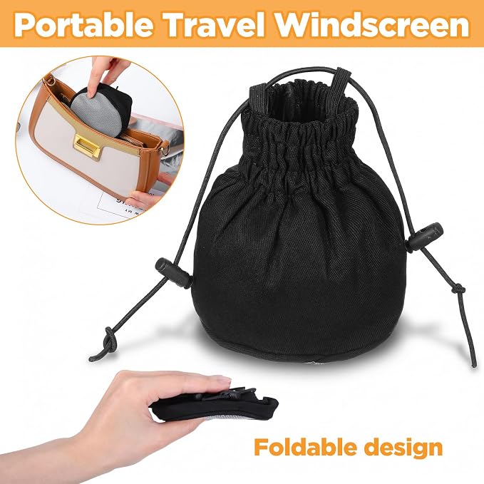 Foldable Travel Diffuser Hair Dryer - Universal Attachment Travel Diffuser for Curly Wavy Hair - Black hot Sock diffusers Heat Resistant Nylon Mesh Cotton Canvas