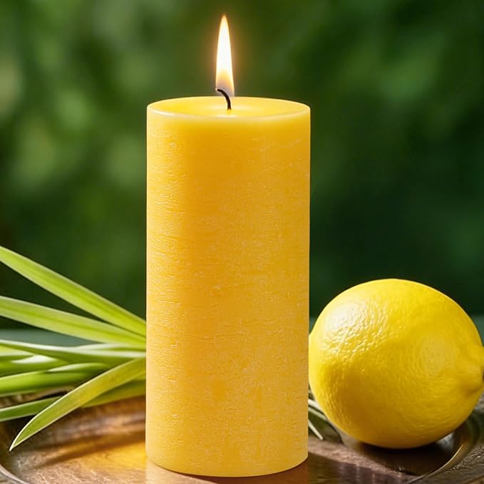 Citronella Candles Pillar, 2.8x6 Inch, 75 Hours Long Burn Time, Citronella Pillar Candle for Summer Home, Plant-Based Essential Oil Lemongrass Candle for Indoor/Outdoor