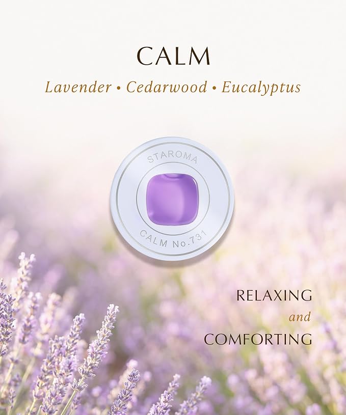 Calm (Lavender Essential Oil Refill), Compatible with STAROMA Waterless Essential Oil Diffuser – Premium Aromatherapy Fragrance, Gentle and Consistent Scent – for 200 sqft Small Home, Office, Car