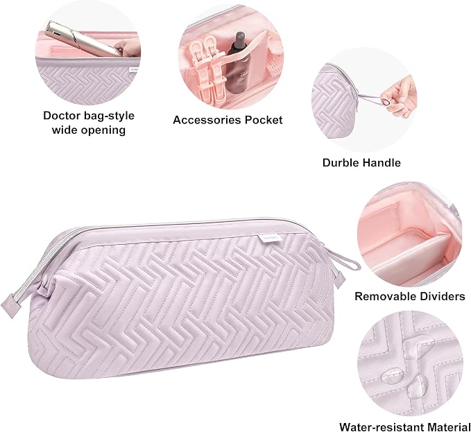 Leudes Hair Tools Travel Bag for Shark Flexstyle Carrying Case Portable Shark Hair Air Wrap Dryer Case Waterproof Dustproof Flat Curling Iron Travel Organizer (Lavender Violet)