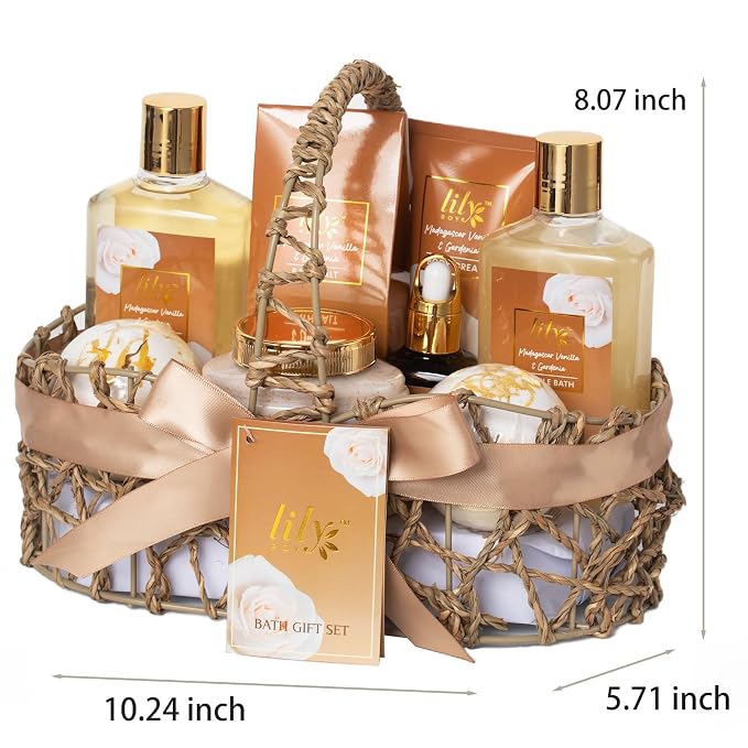 9Pcs Spa Gifts Set Birthday Gift Spa Kit Vanilla Spa Gift Baskets for Women