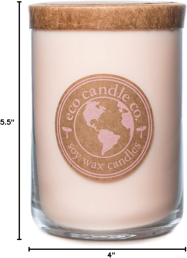 ECO CANDLE CO. Recycled Candle, Vanilla Grapefruit, 26 oz. - Scents of Vanilla & Pink Grapefruit - 100% Soy Wax, No Lead, Kraft Paper Label & Lid, Hand Poured, Made from Midwest Grown Soybeans