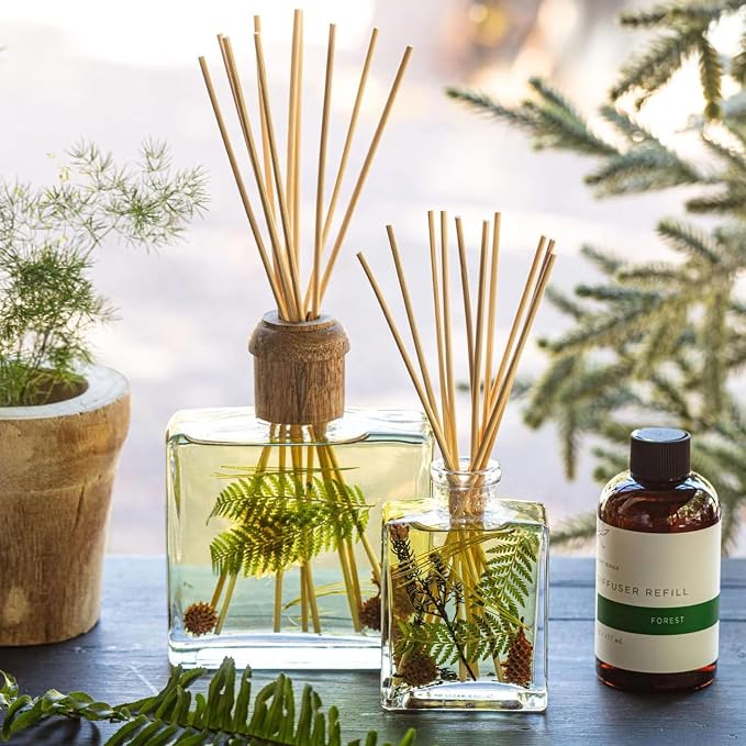 Rosy Rings Forest Botanical Reed Diffuser 4oz - Lasts 6-12 Months, Aromatherapy Diffuser, Reed Diffuser Sticks, Diffuser with Botanicals Perfect for Home Decor!