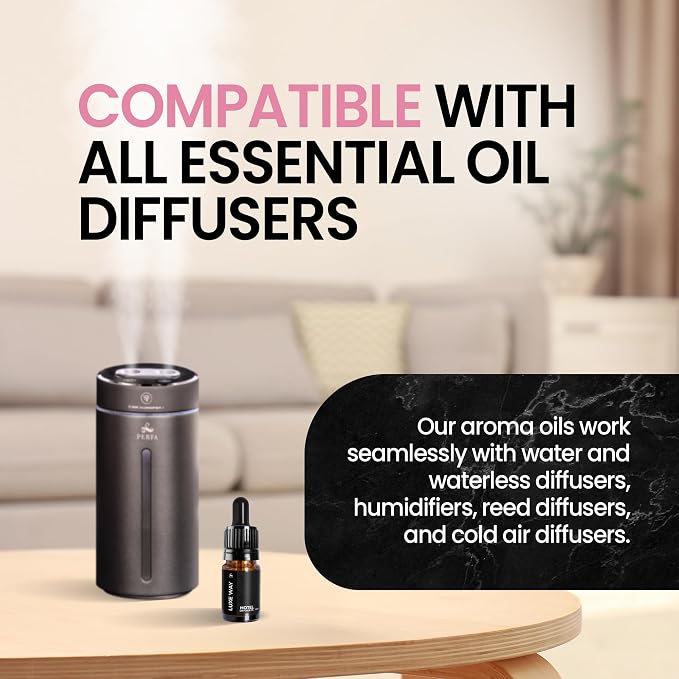 Luxe Way Diffuser Oils | 10ml Oil Diffuser Essential Oils | Versatile and Mess-Free | Hotel Essential Oils for Diffuser by Perfa